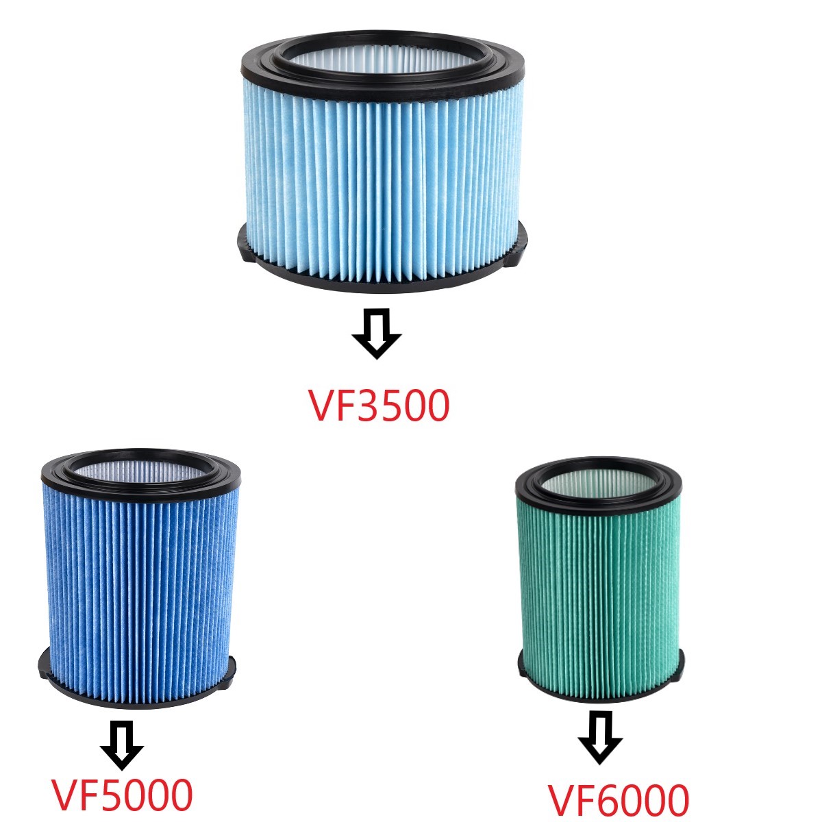 Wet Dry Vacuum Shop - فلتر بديل قياسي VF6000 VF5000 VF3500